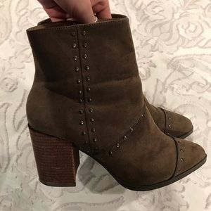 Brown studded boots